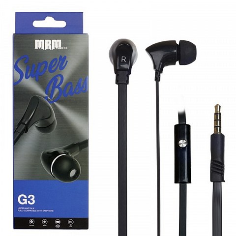 Наушники проводные с микрофоном MRM G3 (черный)