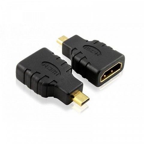Переходник MICRO HDMI "шт" - HDMI "гн" пластик "позолоченный"