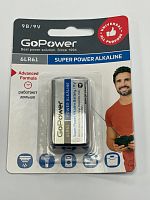 Батарейка GoPower крона 6LR61 BL1 Alkaline 9V