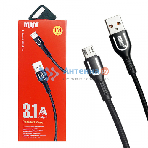 Шнур USB кабель MRM MR31m (Micro) черный 1м