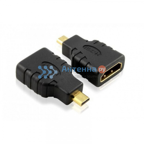 Переходник MICRO HDMI "шт" - HDMI "гн" пластик "позолоченный"