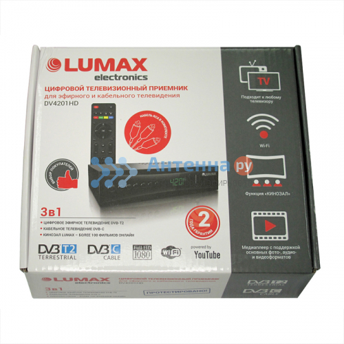 Цифровой эфирный ресивер Lumax DV-4201HD (DVB-T2/C) фото 2