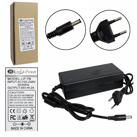 Блок питания Live-Power 48V LP76 48V/2A=1,5А (5,5*2,5)