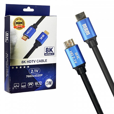 Кабель MRM HDMI вилка - HDMI вилка 8K 2.1 high speed 3м (силиконовый)