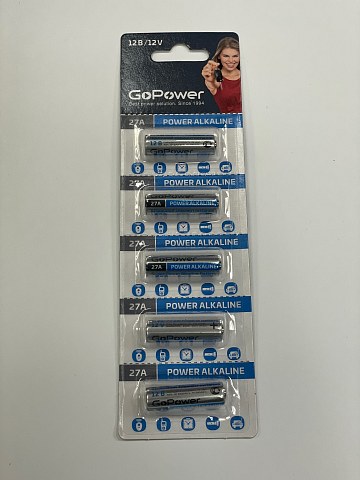Батарейка GoPower LR27/A27/MN27 Alkaline 12V цена за 1 шт.