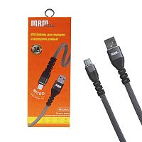 Шнур USB кабель MRM MR36m Micro Тканевый плоский (grey) 1м