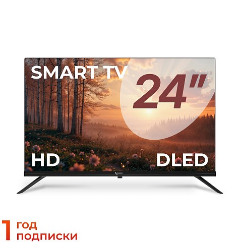 Телевизор Триколор P24HH302, SMART TV, 24", голос, черный