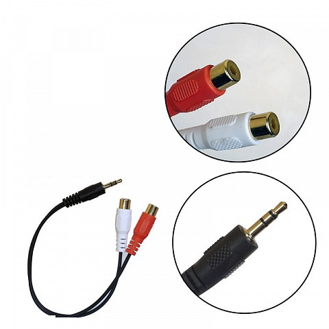 Переходник H17 (3.5mm-M to 2RCA-F 25см), A3369