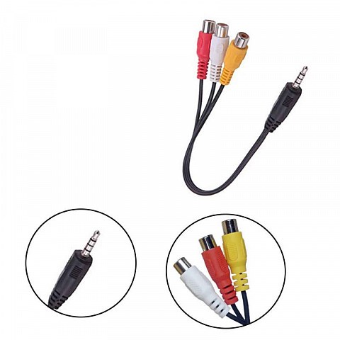 Переходник H18 (3.5mm-M to 3RCA-F 25см), A3370