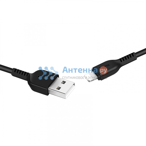 Шнур USB кабель Hoco X13 lightning (черный) 1м фото 3