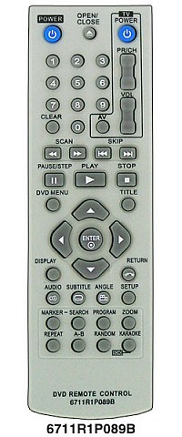 Пульт LG 6711R1P089B (DVD+караоке)