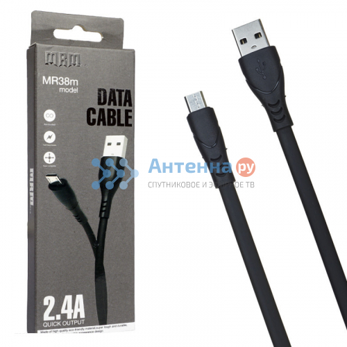 Шнур USB кабель MRM MR38m Micro черный 1м, B3573