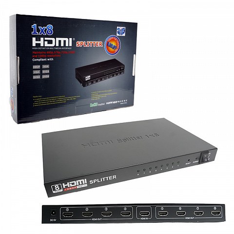 HDMI разветвитель 1 вход 8 выхода, активный