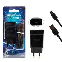 Сетевое зарядное устройство MRM S50t QC3.0 1USB + Type-C cable (Black), B4283