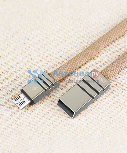 Шнур USB кабель Remax Weave (Micro) RC-081m черный фото 3