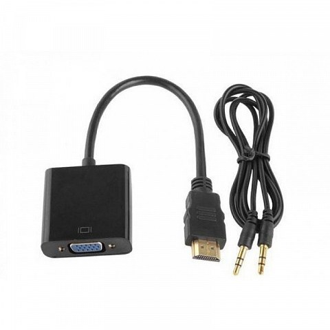 Видеоконвертер вход HDMI выход VGA + AUX черный