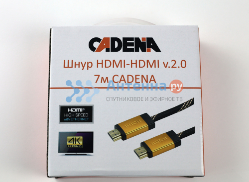Кабель CADENA HDMI - HDMI v.2.0. with Eternet 7м.