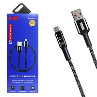 Шнур USB кабель MRM MR32t (Type-C) черный 1м + Смарт отключение