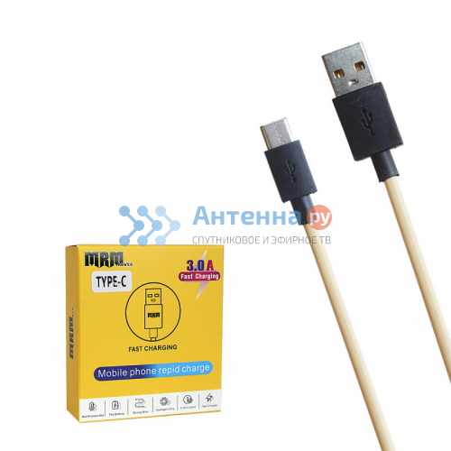 Шнур USB кабель MRM MR40t Type-C 1000mm (золотой), B3446
