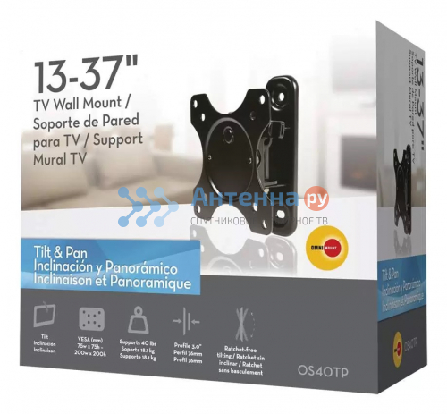 Кронштейн Omnimount OS40TP наклонно-поворотный черный фото 8